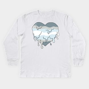 Melting demiboy heart Kids Long Sleeve T-Shirt